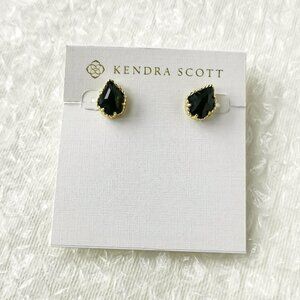 NEW❤️ Kendra Scott Tessa Gold Black Opaque Glass Stud Earrings ❤️